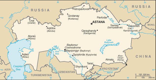 Карта Республика Казахстан