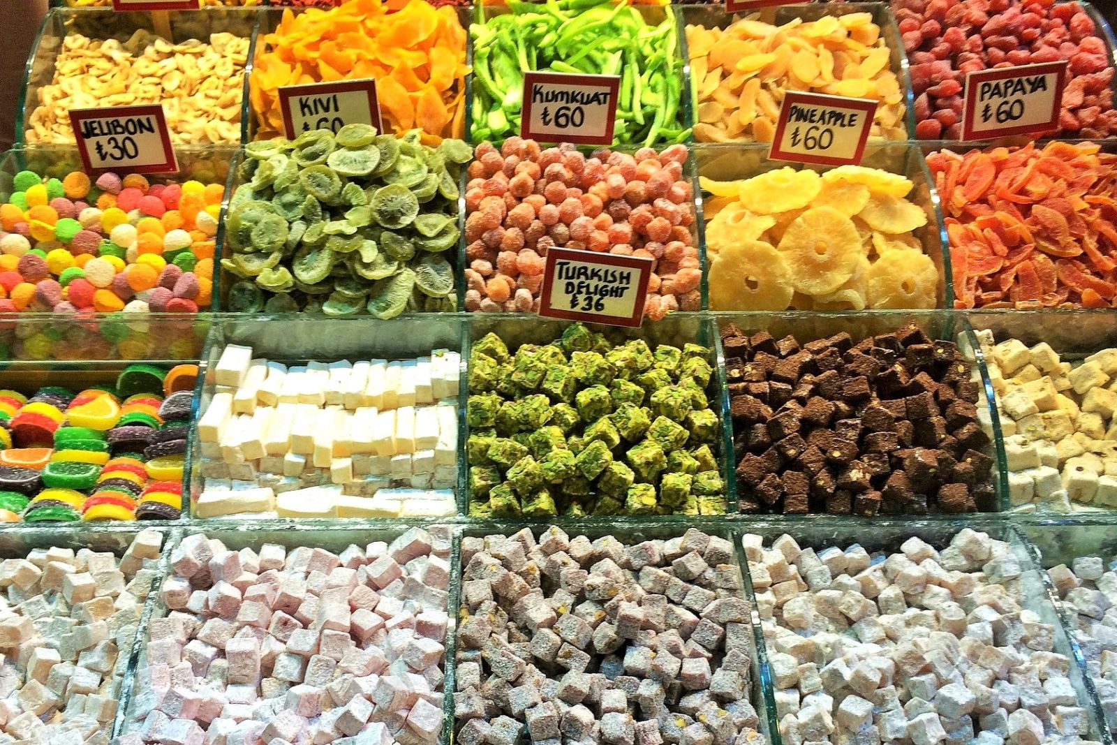 Турецкие сладости на рынке в Турции