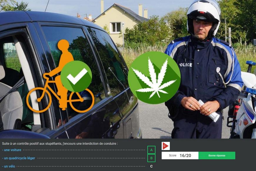 Тест на водительскее права во Франции