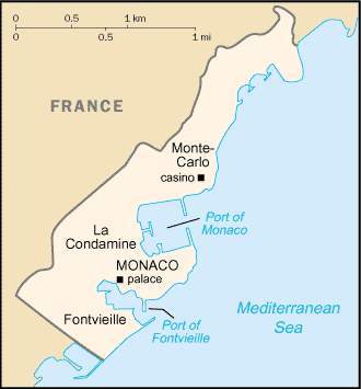 Карта Монако