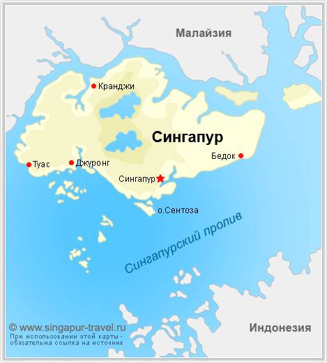 Карта столицы сингапура