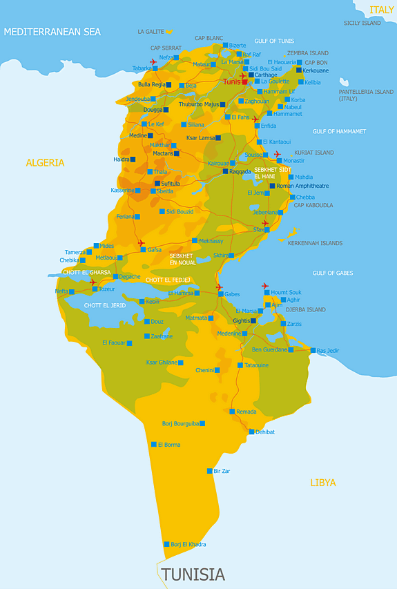 Карта туниса с достопримечательностями на русском - 94 фото