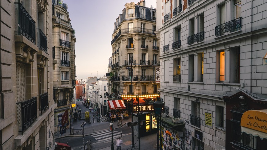 Вид на парижские улицы, Франция