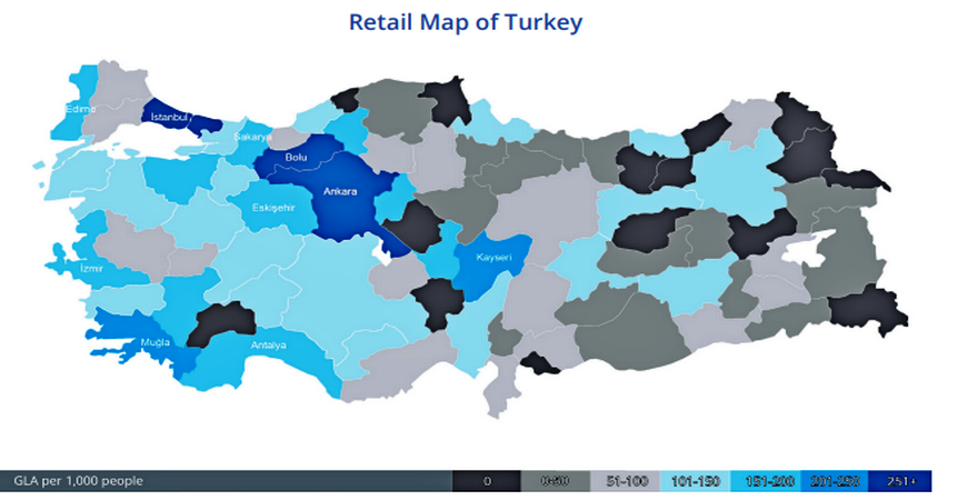 Концентрация торговых площадей в Турции
